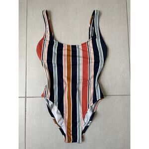 Madewell Swim One Piece Swimsuit Second Wave Striped Swimwear